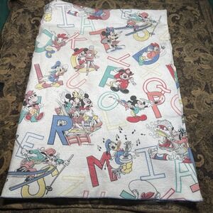 Vintage Mickey Mouse Chatham blanket Alphabet Disney Co Coverlet 63 X86 USA Made